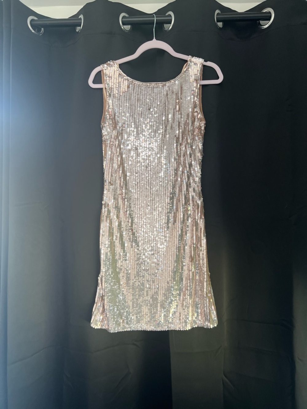 Niteline Rose Gold Sequin Mini Dress